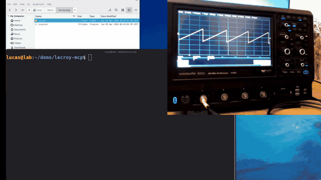Claude Code taking a screenshot of a LeCroy oscilloscope